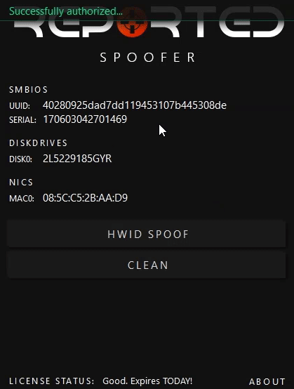An example of a Reported spoofer, which is sold on our website