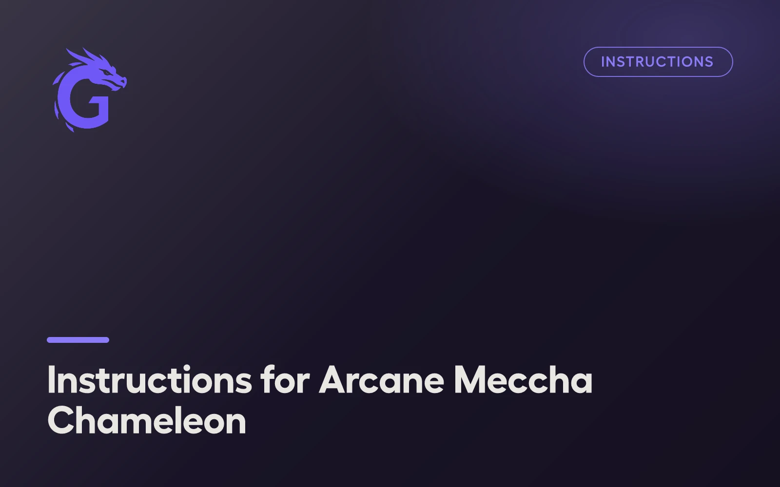 Instructions for Arcane Meccha Chameleon