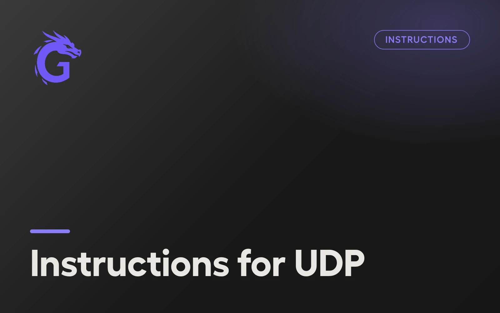 Instructions for UDP