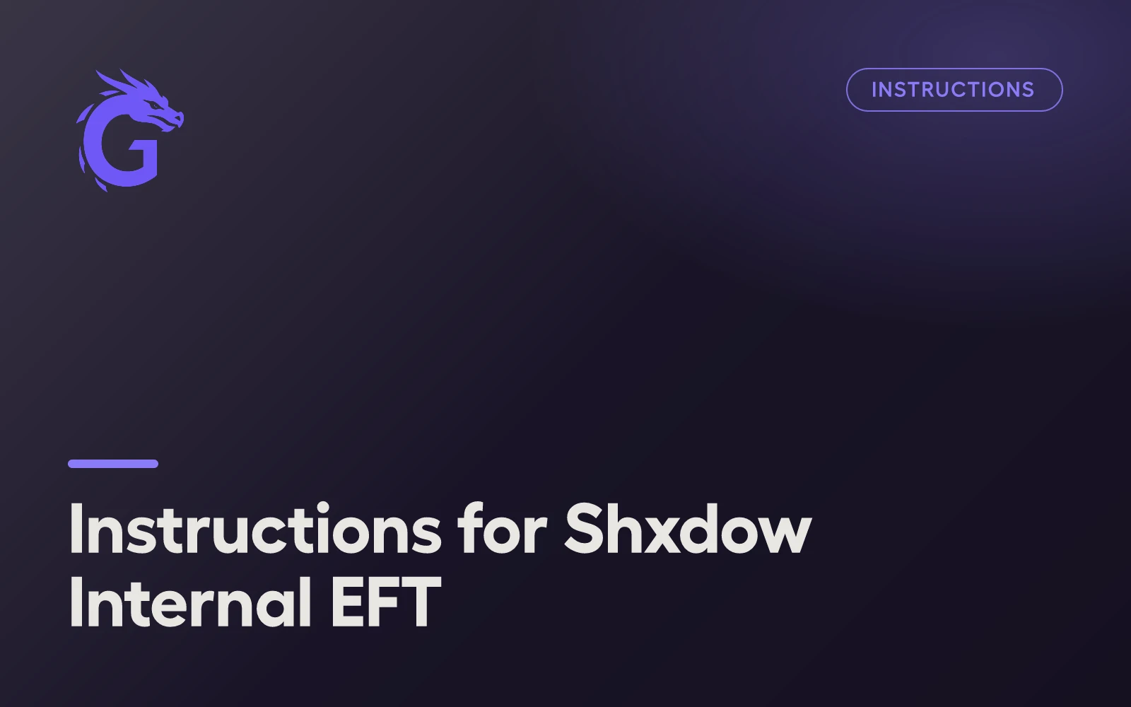 Instructions for Shxdow Internal EFT