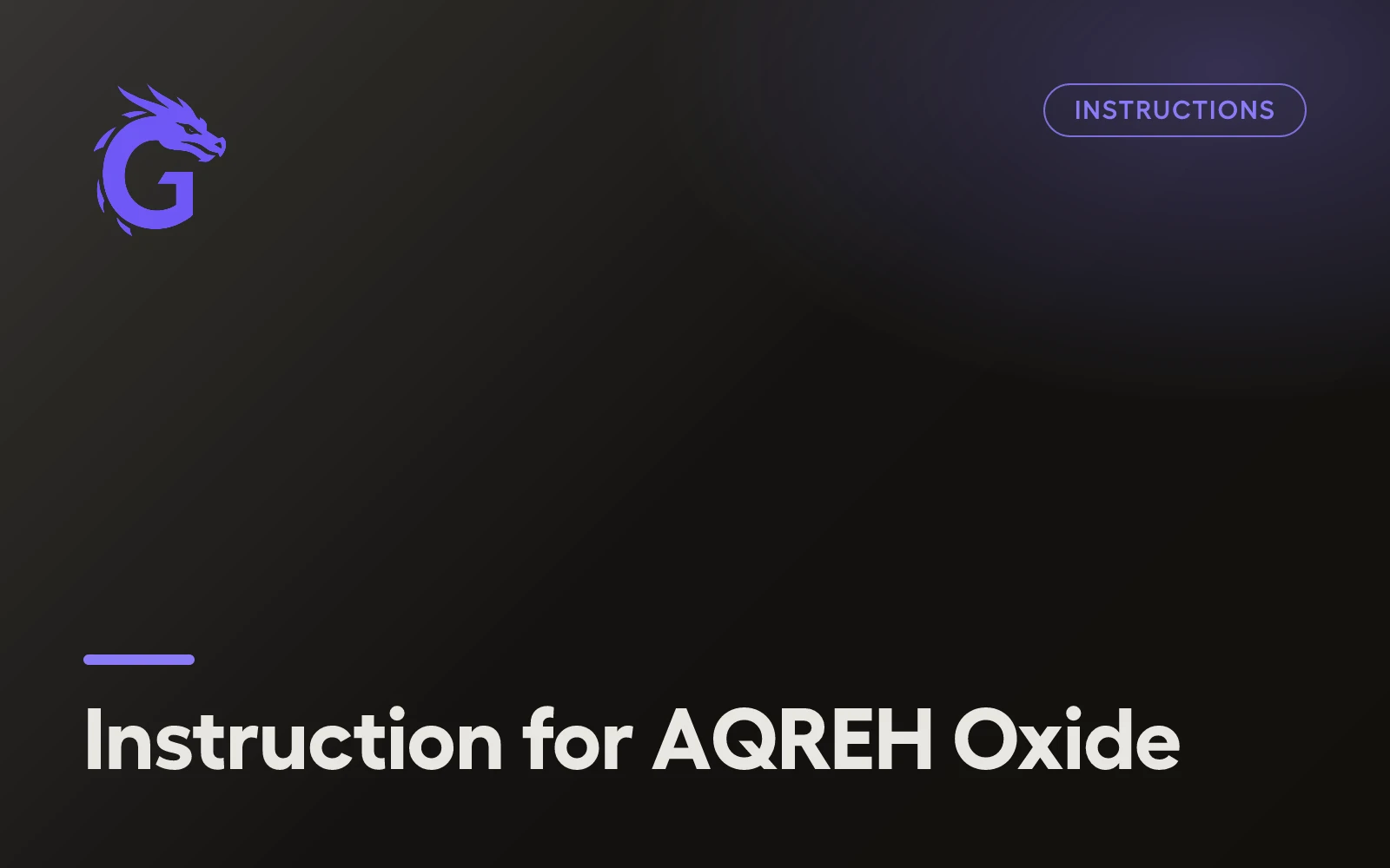 Instruction for AQREH Oxide