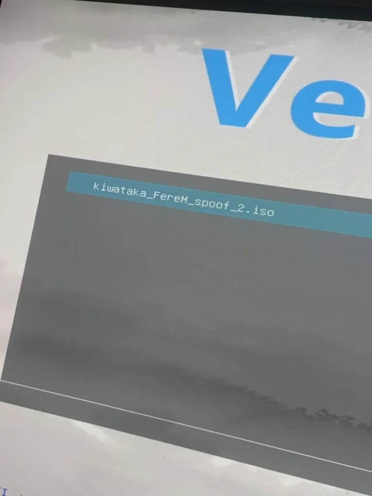 Instructions for Portal Perm Spoofer — Step 1. Ventoy screen