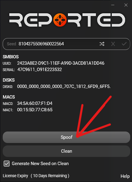 Инструкция для Reported Spoofer — Процесс спуфинга
