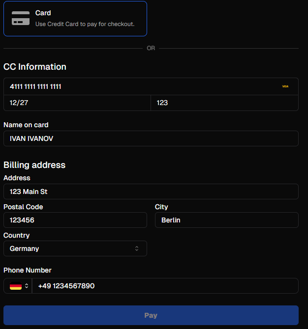 Инструкция по пополнению баланса через Visa | Mastercard EU | USA | Apple Pay | Google Pay — Пример заполнения формы📝
