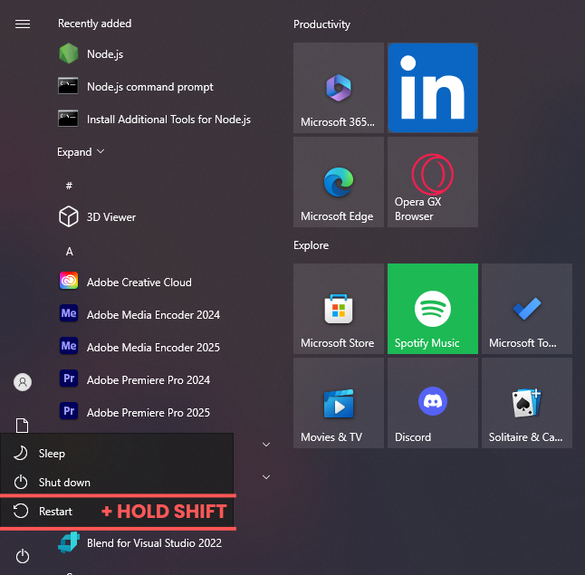 Как переустановить Windows при помощи USB флешки — Перезагрузите компьютер и одновременно удерживайте клавишу Shift.