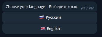 TG | Инструкция для NFA-Аккаунтов — 3) Выберите удобный для вас язык для дальнейшей работы