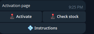 TG | Instructions for NFA Accounts — 6) Press the 🔑 Activate button to move forward