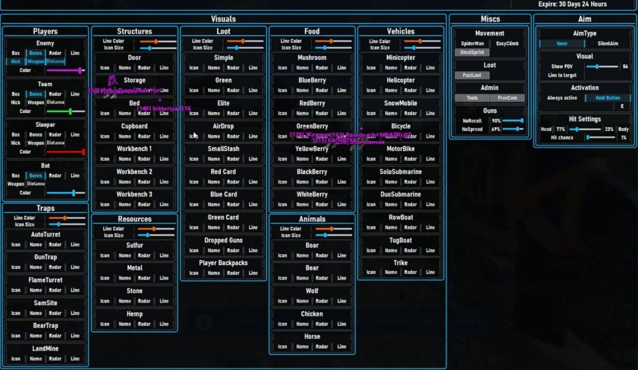 Cyber cheat for Rust - screenshot 2