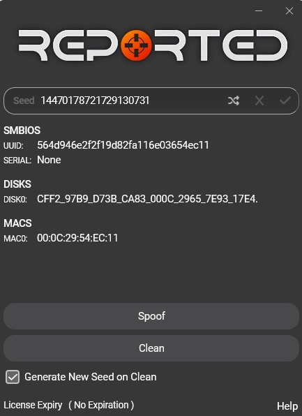 Скриншот спуфера Reported Spoofer - 1