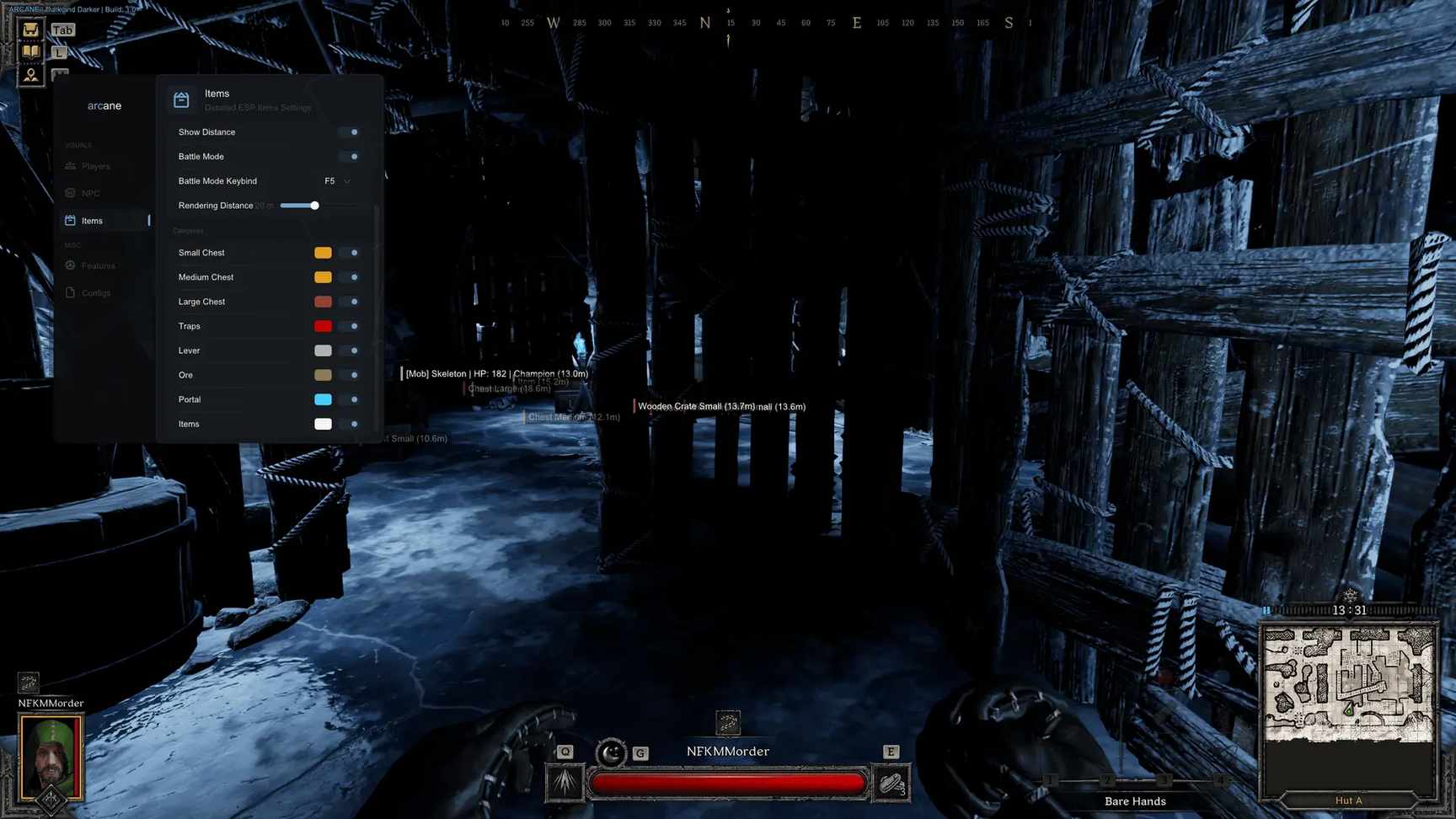 Скриншот чита Arcane для Dark and Darker - 1