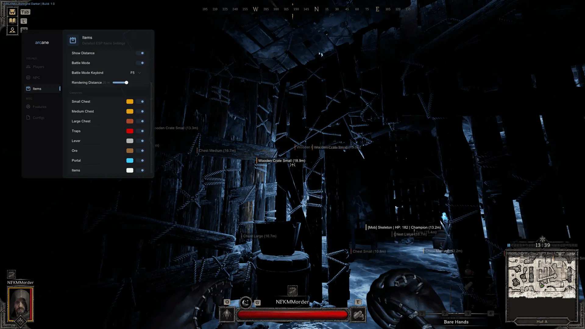 Скриншот чита Arcane для Dark and Darker - 2