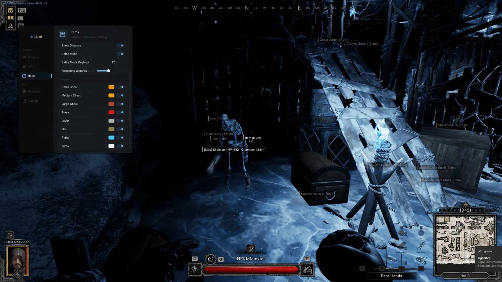 Скриншот чита Arcane для Dark and Darker - 3