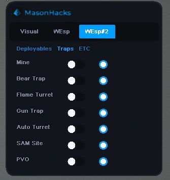 Скриншот чита Mason AXE ESP для Rust - 4