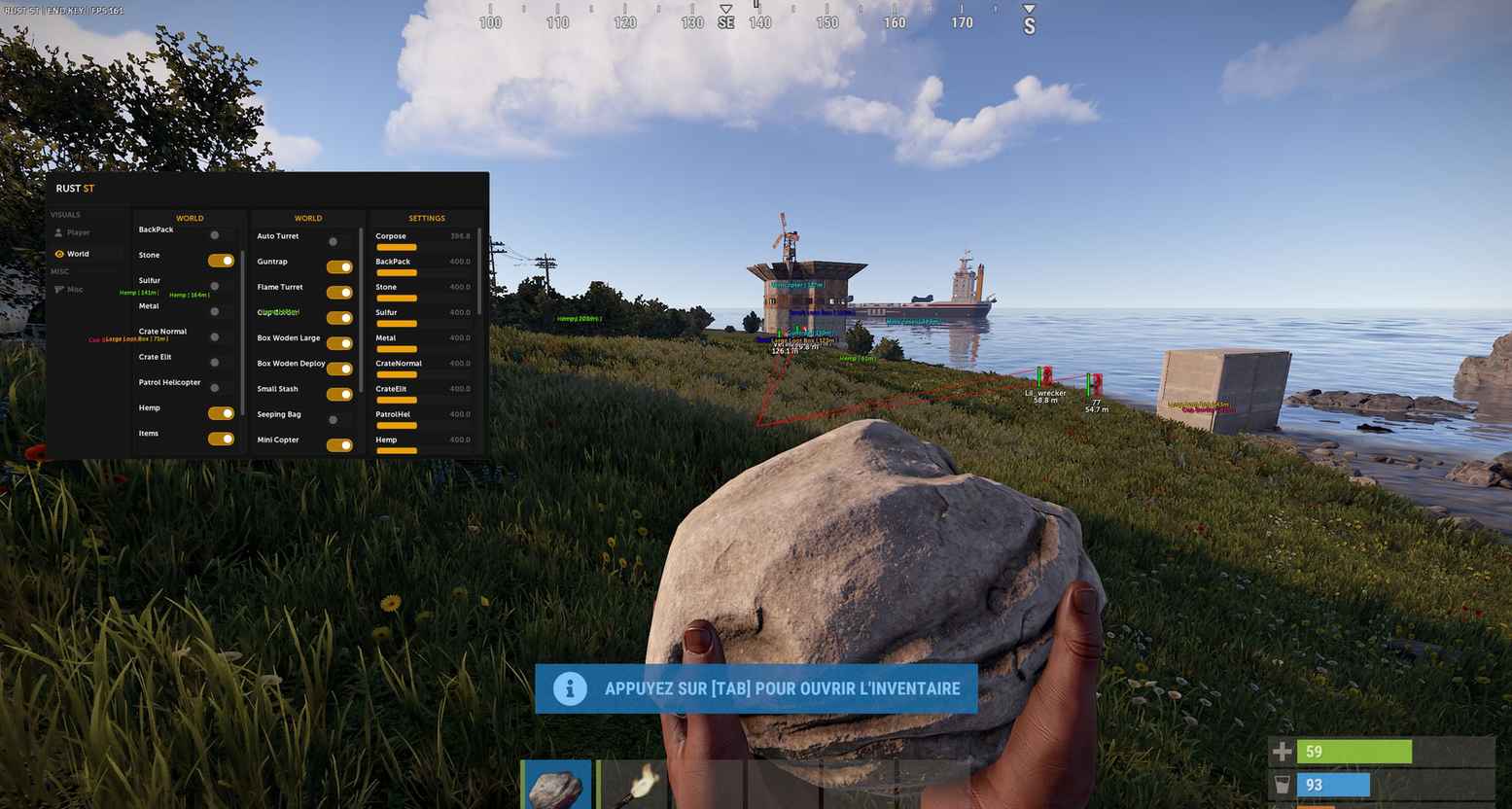 Скриншот чита Stern для Rust - 4