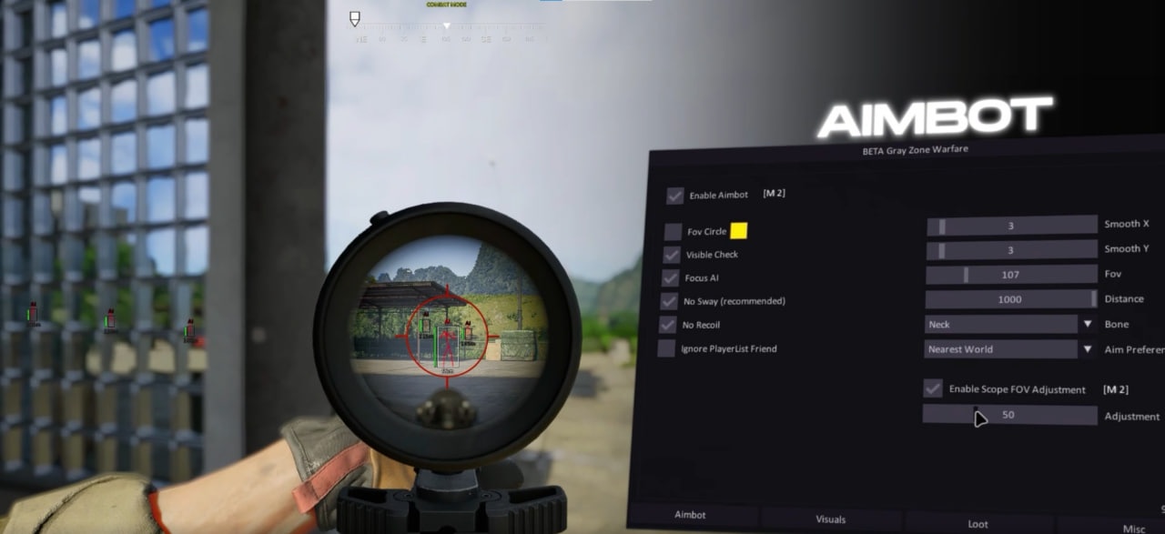 Скриншот чита KernAim для Gray Zone Warfare - 5