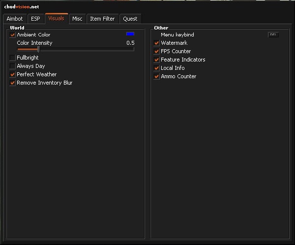 Chud Vision cheat for Escape From Tarkov - screenshot 1