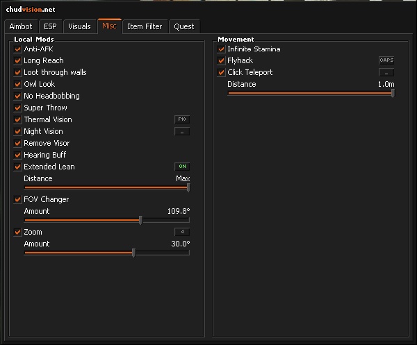 Chud Vision cheat for Escape From Tarkov - screenshot 5