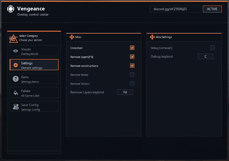 Скриншот чита Vengeance Lite для Rust - 2