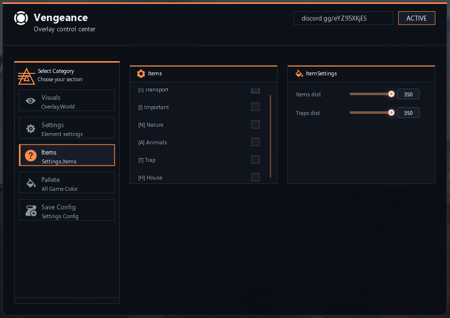 Скриншот чита Vengeance Lite для Rust - 3
