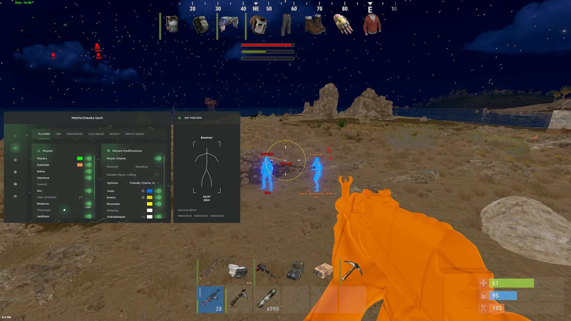 Скриншот чита Matrix internal для Rust - 2