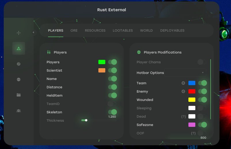 Скриншот чита Matrix External для Rust - 5