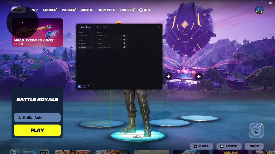 Скриншот чита Morphine для Fortnite - 2