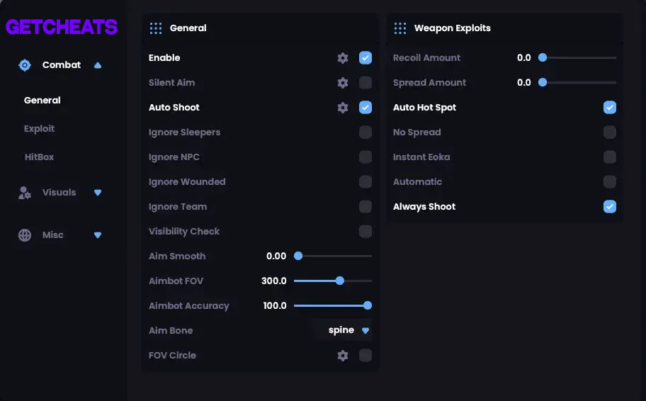 Ethereal Internal cheat for Rust - screenshot 1
