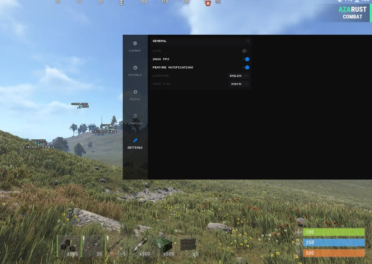 Скриншот чита Courier FULL для Rust - 3