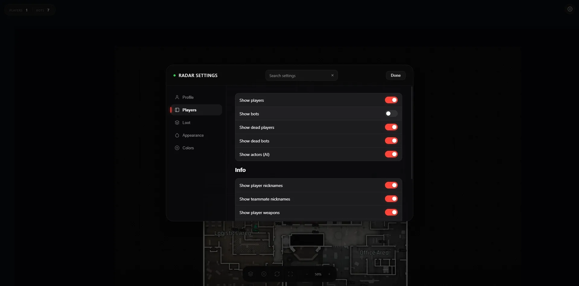 Скриншот чита Paranoya WEB RADAR для Arena Breakout - 5