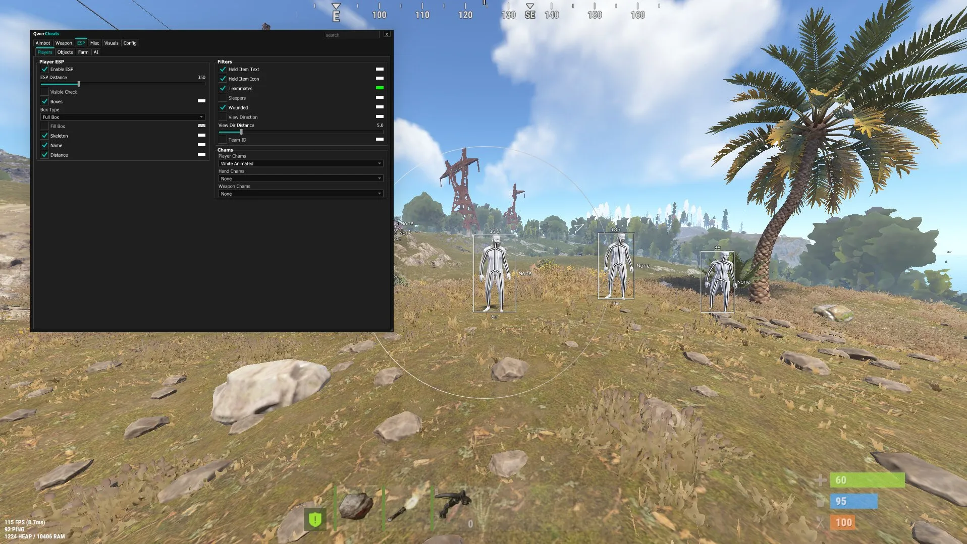 Скриншот чита Qwer для Rust - 2