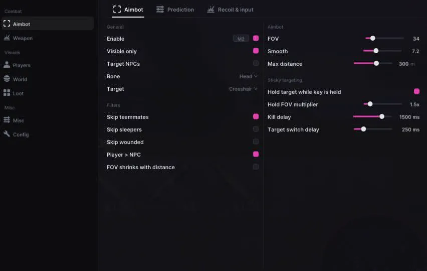 Скриншот чита UDP для Rust - 2