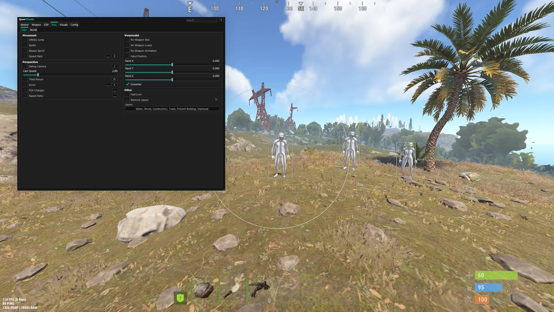 Скриншот чита Qwer для Rust - 3