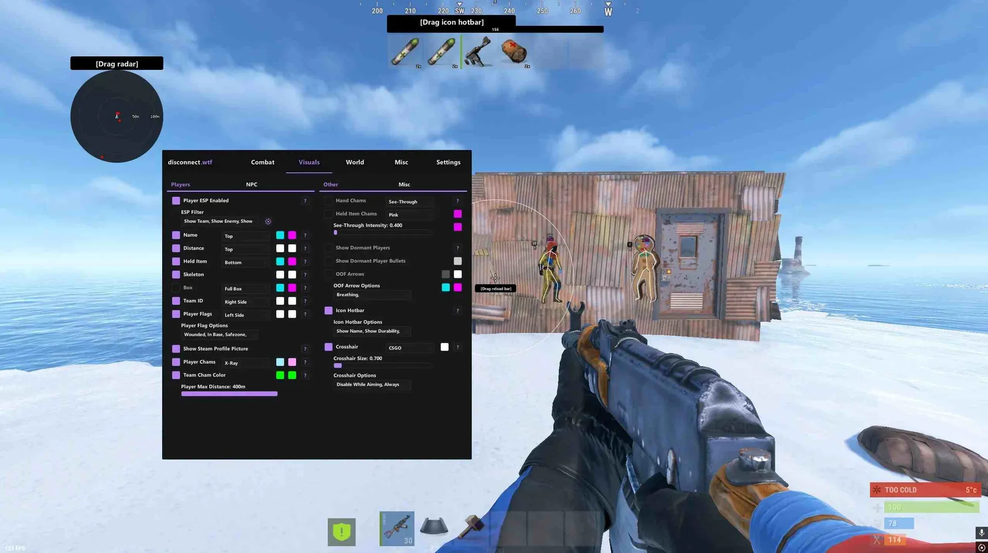 Скриншот чита Disconnect Internal для Rust - 2