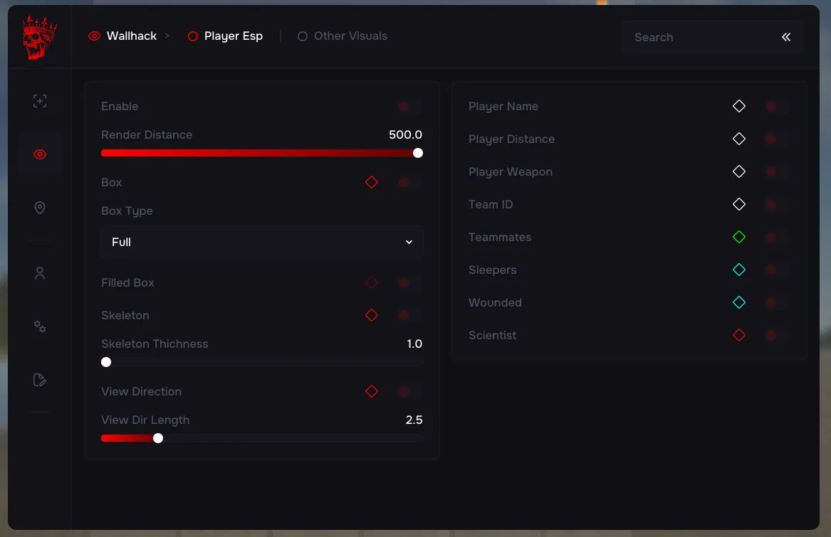 Скриншот чита Agrotek для Rust - 5