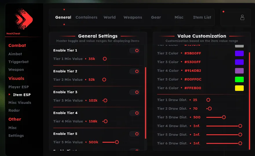 Next Pro cheat for Escape From Tarkov - screenshot 1