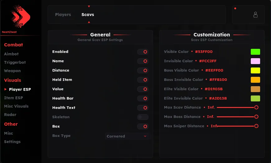 Next Pro cheat for Escape From Tarkov - screenshot 2