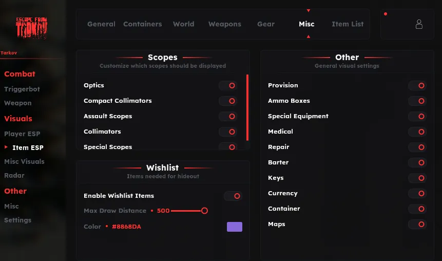 Next Lite cheat for Escape From Tarkov - screenshot 3