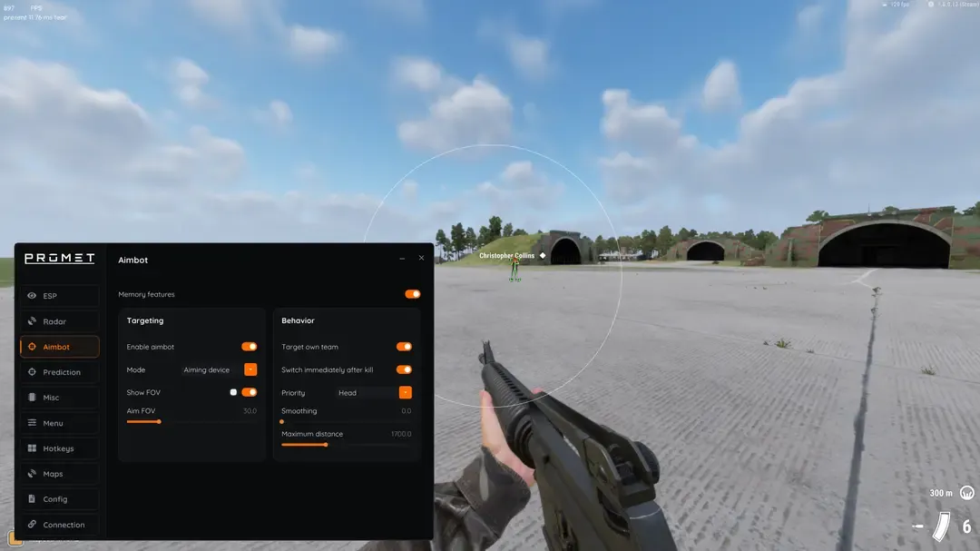 Скриншот чита Promet DMA Arma Reforger - 1