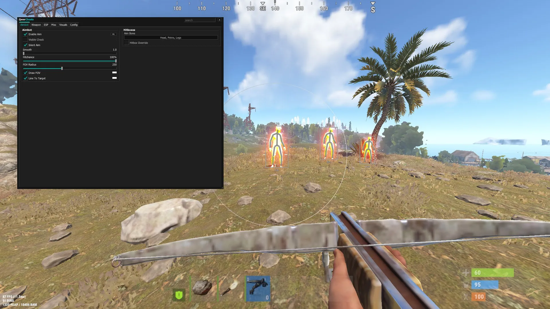 Скриншот чита Qwer для Rust - 1
