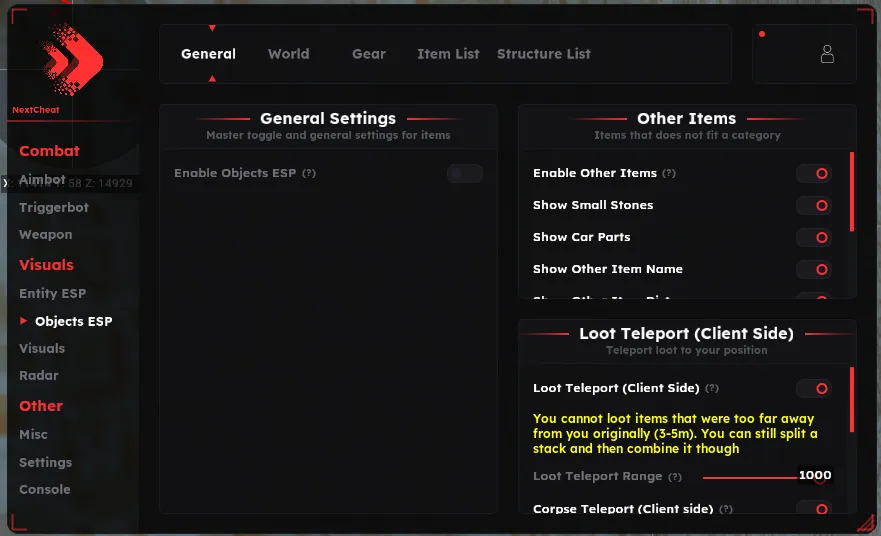 Next Pro cheat for DayZ - screenshot 4