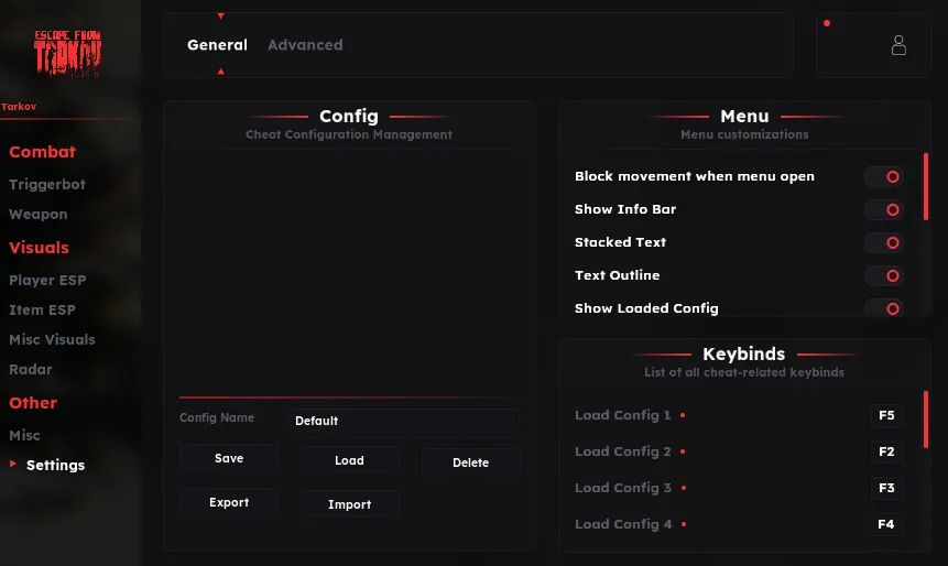 Next Lite cheat for Escape From Tarkov - screenshot 1