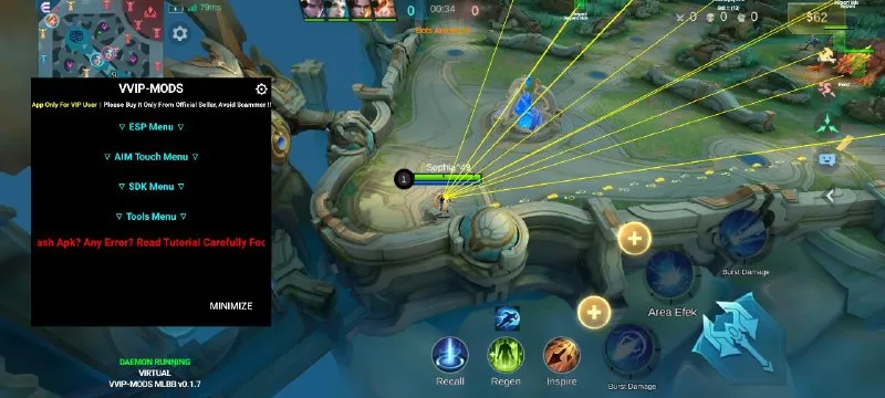 Скриншот мобильного чита Vvip Mobile Legends - 3