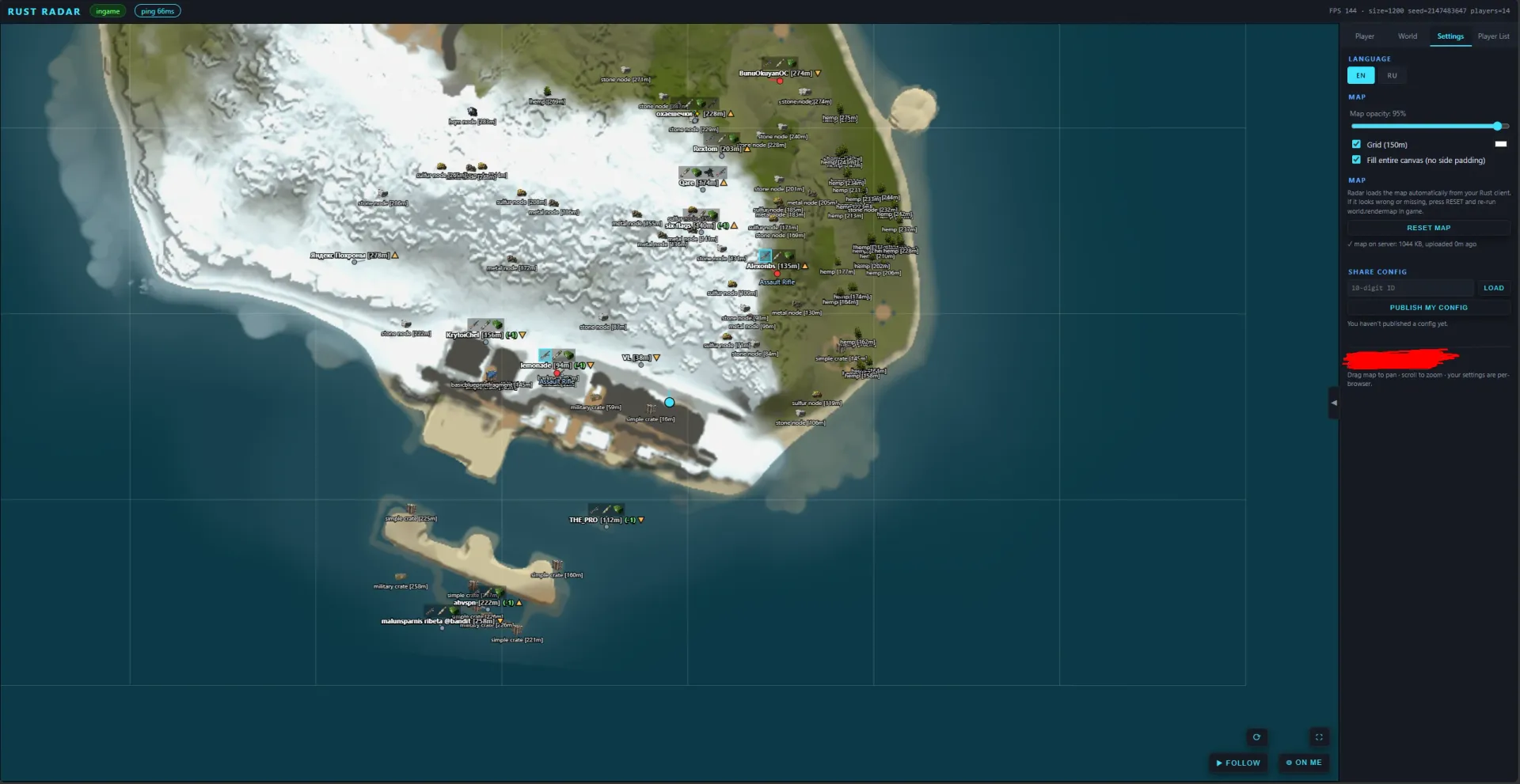 Lovec Radar cheat for Rust - screenshot 5