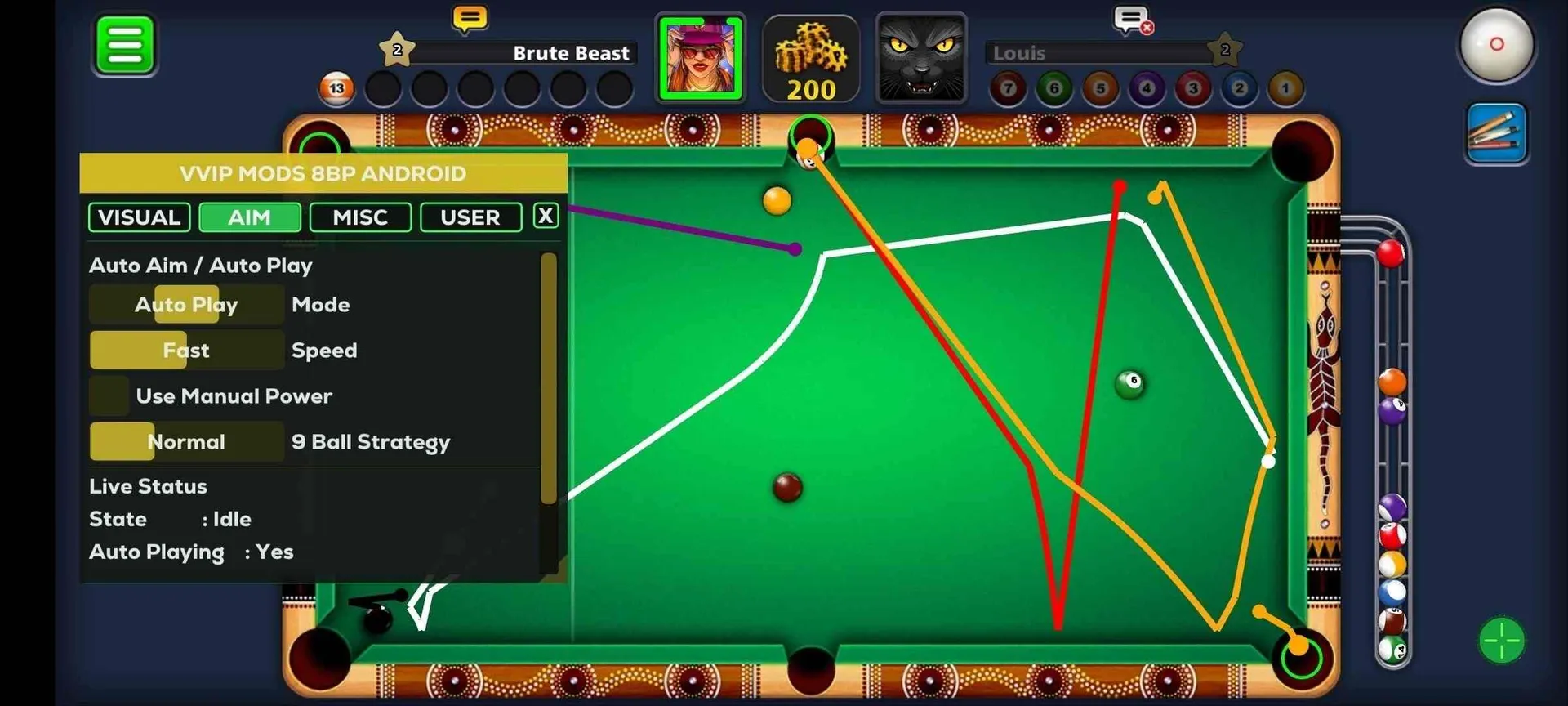 Скриншот мобильного чита Vvip 8 Ball Pool - 1