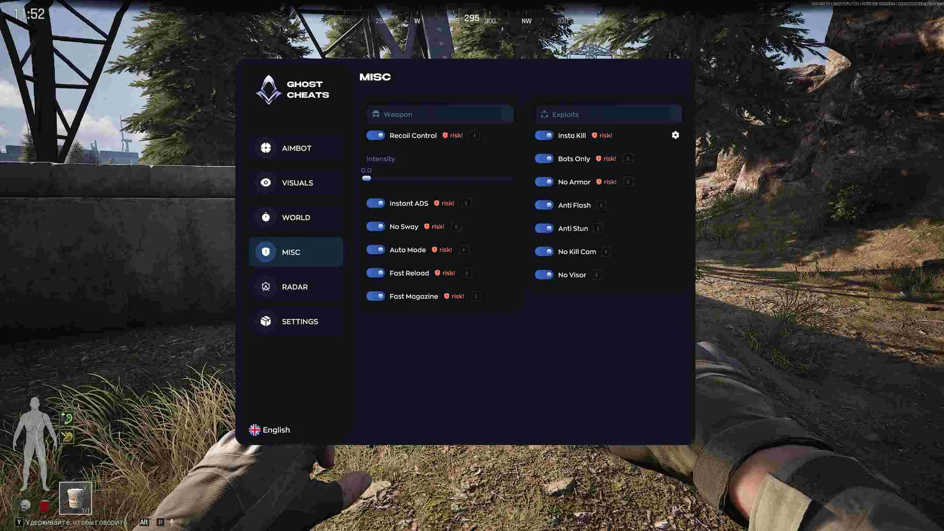 Скриншот чита Ghost для Arena Breakout - 4
